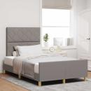 ARDEBO.de - Bettgestell mit Kopfteil Taupe 120 x 190 cm Stoff