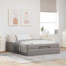 ARDEBO.de - Bettgestell mit Matratze Taupe 140 x 190 cm Stoff