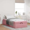ARDEBO.de - Bettgestell mit Matratze mit Speicher Rosa 80 x 200 cm Samt