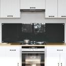 ARDEBO.de - Küchenrückwand 2 pcs Dunkelgrau 80 x 50 cm Gehärtetes Glas