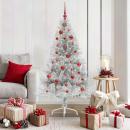 ARDEBO.de - Künstlicher vorbeleuchteter Weihnachtsbaum Silber 150 cm PET