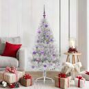 ARDEBO.de - Künstlicher vorbeleuchteter Weihnachtsbaum Silber 150 cm PET