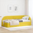 ARDEBO.de - Eckbettgestell mit Kopfteil Gelb 90 x 190 cm Samt