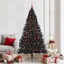 ARDEBO.de - Künstlicher vorbeleuchteter Weihnachtsbaum Schwarz 210 cm PVC