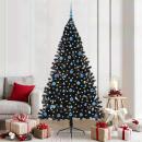 ARDEBO.de - Künstlicher vorbeleuchteter Weihnachtsbaum Schwarz 210 cm PVC