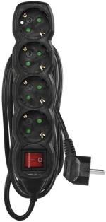 ARDEBO.de EMOS PC1425R Steckdosenleiste, 4 Steckdosen, 5m, 1,5mm², Schalter, schwarz (1922340502)