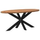 ARDEBO.de - Esstisch Hellbraun 200x100x74 cm Massivholz Eiche Oval