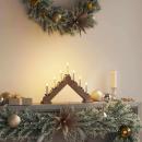 ARDEBO.de - Weihnachtskerzenbrücke mit 7 LEDs Braun 39,5 x 5 x 29 cm