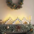ARDEBO.de - Weihnachtskerzenbrücke mit 7 LEDs 3 pcs Weiß 39,5 x 5 x 29 cm