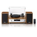 ARDEBO.de - HiFi-Stereoanlage mit Plattenspieler, DAB+/FM-Radio und Bluetooth® Wood