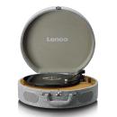 ARDEBO.de - Retro-Schallplattenspieler aus Holz mit eingebauten Lautsprechern, Bluetooth® und AT3600L Tonabnehmer Grau