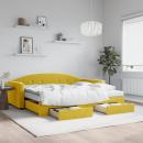 ARDEBO.de - Tagesbett Ausziehbar mit Schubladen Gelb 90x200 cm Samt
