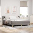 ARDEBO.de - Boxspringbett mit Matratze Creme 90x200 cm Stoff Taupe
