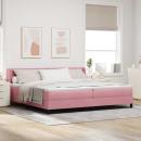 ARDEBO.de - Boxspringbett mit Matratze Schwarz 100x200 cm Velvet Rosa