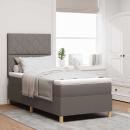 ARDEBO.de - Boxspringbett mit Matratze mit Kopfteil Taupe 90 x 190 cm Stoff