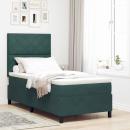ARDEBO.de - Boxspringbett mit Matratze Dunkelgrün 100 x 200 cm Samt