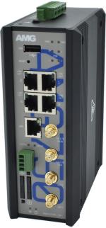 ARDEBO.de Hanwha Vision PoE Router Industrial-Ethernet-Lösungen, 4G/LTE, Cat4 (AMG750-1G-4GAT-1E4-P120/HWEU)