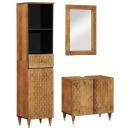 ARDEBO.de - 3-tlg. Badmöbel-Set Massivholz Mango