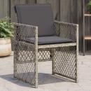 ARDEBO.de - Gartenstühle mit Kissen 4 Stk. Grau Poly Rattan