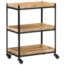 ARDEBO.de - Küchenwagen 60x40x80 cm Raues Massivholz Mango