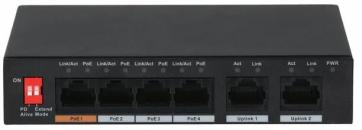 ARDEBO.de Burg Guard SANSWITCH-10410 4-Port Fast Ethernet POE Switch 100Mbps (579723)
