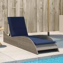 ARDEBO.de - Sonnenliege mit Auflage Grau 60x205x73 cm Poly Rattan