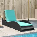 ARDEBO.de - Sonnenliege mit Kissen Schwarz 60x205x73 cm Poly Rattan