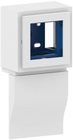 ARDEBO.de GGK 4D 20x80-D1 Geräteträger für 4D E-Sockelleistenkanal, Leerdose, universell, für ein Gerät 45x45 mm, weiß (114305)