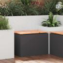 ARDEBO.de - Gartenbank Schwarz 60 x 40 x 43 cm