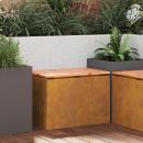 ARDEBO.de - Gartenbank Rostig 60 x 40 x 43 cm Wetterfeststahl