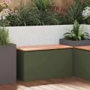 ARDEBO.de - Gartenbank Olivgrün 80 x 40 x 43 cm Stahl