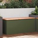 ARDEBO.de - Gartenbank Olivgrün 100 x 40 x 43 cm Stahl