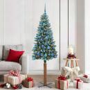 ARDEBO.de - Schlanker Weihnachtsbaum mit 300 LEDs Grün und Weiß 180 cm