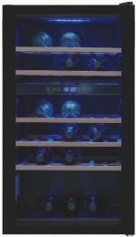 ARDEBO.de Exquisit WS2-45-GTE-160G Stand Weinkühlschrank, 49 cm breit, 45 Standardweinflaschen, Kindersicherung, schwarz