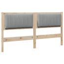 Gepolstertes Kopfteil Braun 160 cm Massivholz Kiefer und Stoff