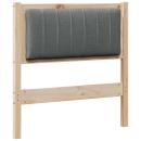 Gepolstertes Kopfteil Braun 80 cm Massivholz Kiefer und Stoff