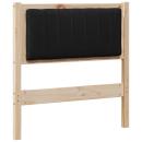 Gepolstertes Kopfteil Braun 80 cm Massivholz Kiefer und Stoff