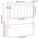 Gepolstertes Kopfteil Braun 75 cm Massivholz Kiefer und Stoff