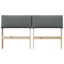 Gepolstertes Kopfteil Dunkelgrau 135 cm Massives Kiefernholz