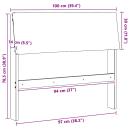 Gepolstertes Kopfteil Schwarz 100 cm Massives Kiefernholz