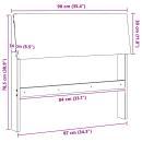 Gepolstertes Kopfteil Dunkelgrau 90 cm Massives Kiefernholz