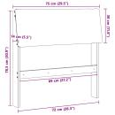 Gepolstertes Kopfteil Hellgrau 75 cm Massives Kiefernholz