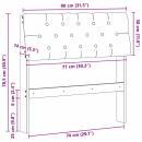 Gepolstertes Kopfteil Hellgrau 80 cm Massives Kiefernholz
