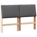 Gepolstertes Kopfteil Dunkelgrau 160 cm Massives Kiefernholz