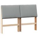 Gepolstertes Kopfteil Hellgrau 140 cm Massives Kiefernholz