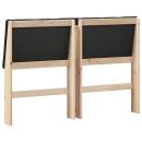 Gepolstertes Kopfteil Schwarz 140 cm Massives Kiefernholz