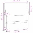 Gepolstertes Kopfteil Hellgrau 100 cm Massives Kiefernholz