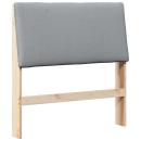 Gepolstertes Kopfteil Hellgrau 90 cm Massives Kiefernholz