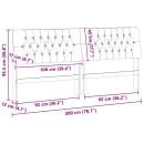 Gepolstertes Kopfteil Hellgrau 200 cm Massives Kiefernholz