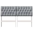 Gepolstertes Kopfteil Hellgrau 135 cm Massives Kiefernholz